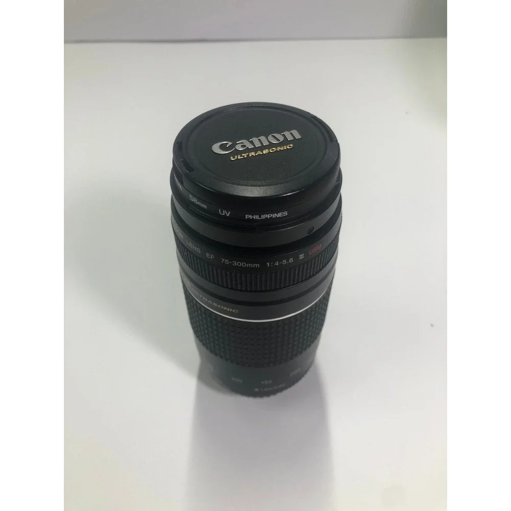 Canon EF 75-300mm f/4-5.6 III USM Telephoto Zoom Lens with Hoya 58mm UV Filter